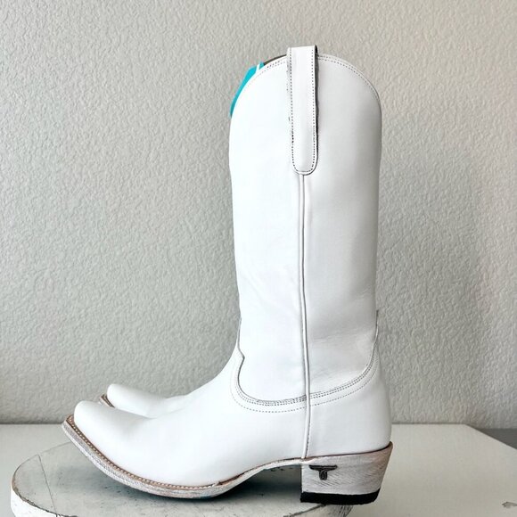 Lane EMMA JANE Womens Cowboy Boots 9.5 Matte White Western Cowgirl Mid Calf Tall - Picture 4 of 14